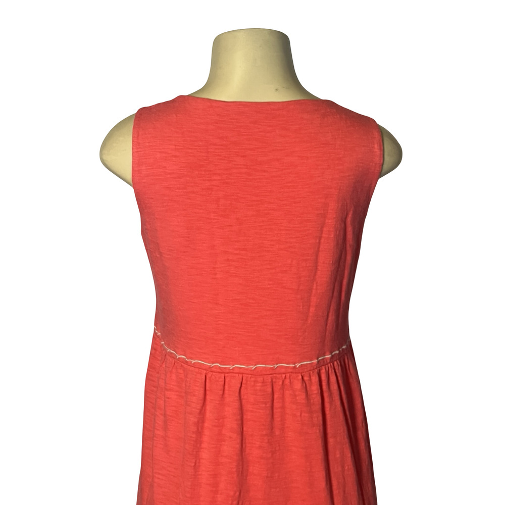 J Jill Dress Womens Small Orange Embroidered Tank Maxi Jersey Boho Sundress - Picture 5 of 13